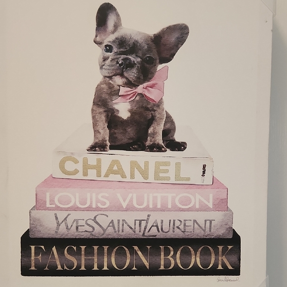 Chic French Bulldog Wall Art with Pink Accents - Picture 2 of 5